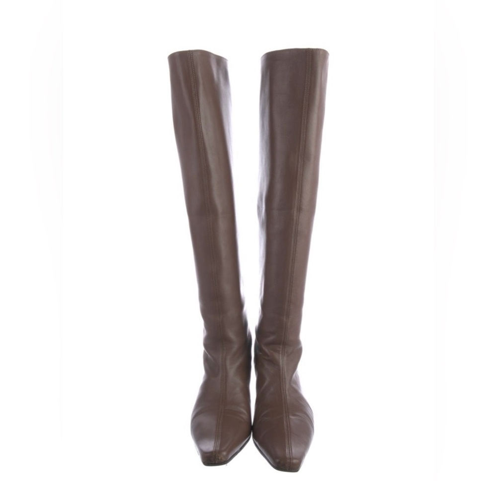 STAUD Wally Brown Leather Over-the-Knee Boots 9